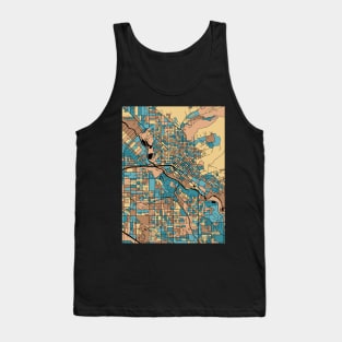 Boise Map Pattern in Mid Century Pastel Tank Top